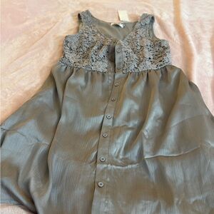 Chic Gray Lace Women's Tunic